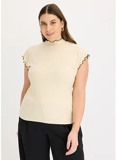Geribd shirt met ruches, bonprix