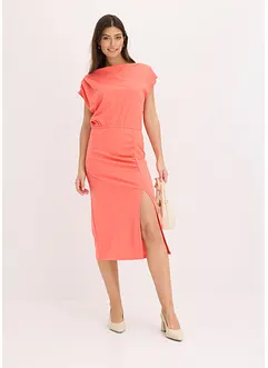 Asymmetrische jersey jurk met rimpels, bonprix