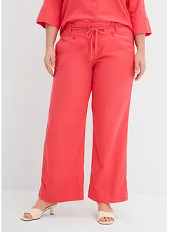 Paperbag broek van luchtige linnenmix, bonprix