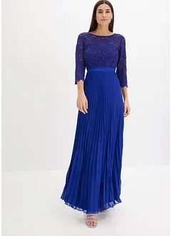 Chiffon jurk met kant en plissérok, bonprix