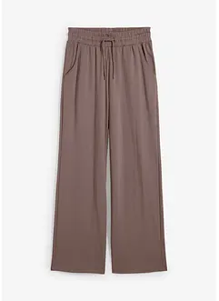 Wijde jersey broek van interlock, bonprix