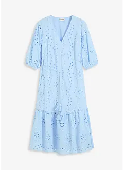 Midi jurk met broderie anglaise, bonprix