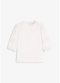 Blouse met korte mouwen en linnen, bonprix