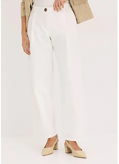 Twill broek van katoen met bandplooien, bonprix