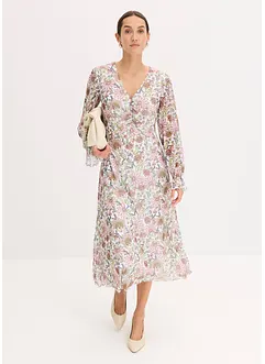 Midi jurk van mesh gedessineerd, bonprix