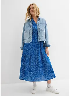 Wijde midi jurk van puur katoen, bonprix