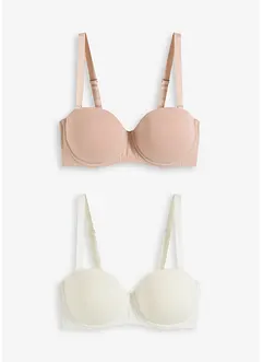 Strapless beugel bh (set van 2) met biologisch katoen, bonprix