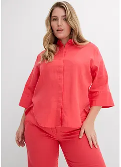 Overhemdblouse in een koele linnenmix, bonprix
