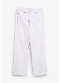 Wide leg jeans mid waist, riem, bonprix