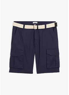 Cargo bermuda met linnen en riem, regular fit, bonprix