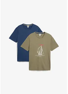 T-shirt (set van 2) van puur biologisch katoen, bonprix