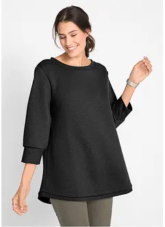 Lange sweater in A-lijn, 3/4 mouw, bonprix