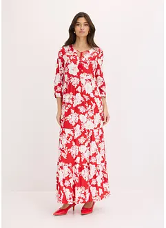 Gedessineerde maxi jurk van vloeiende viscose, bonprix