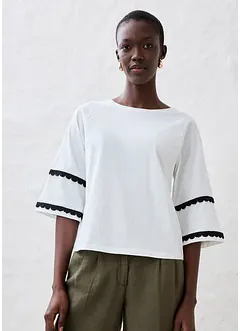 T-shirt met zijde, bonprix