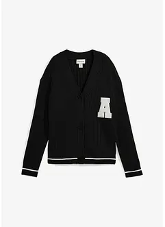 Oversized gebreid vest met borduursel, bonprix