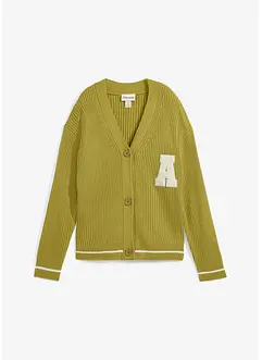 Oversized gebreid vest met borduursel, bonprix