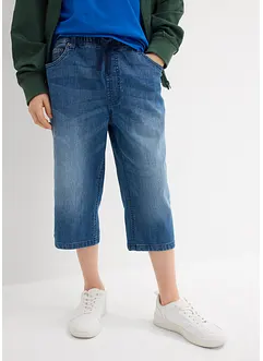 Jongens lang instap jeans bermuda, slim fit, bonprix