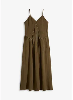 Maxi jurk met versiering in de vorm van oogjes, bonprix
