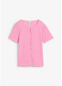 T-shirt met structuur en knopen, bonprix