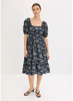 Midi jurk met pofmouwen, bonprix
