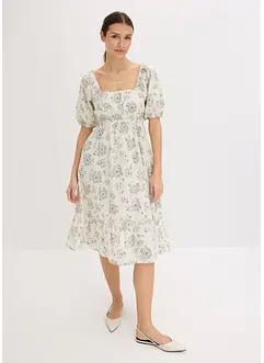 Midi jurk met pofmouwen, bonprix