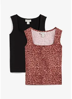 Top in een katoenmix (set van 2), bonprix