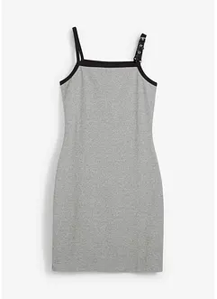 Jurk met bandjes en contrasterende zoom, bonprix