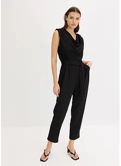 Jersey jumpsuit met schoudervullingen, bonprix
