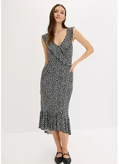 Jersey jurk met volants, bonprix