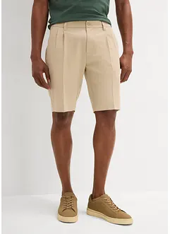 Chino bermuda met bandplooien, regular fit, bonprix