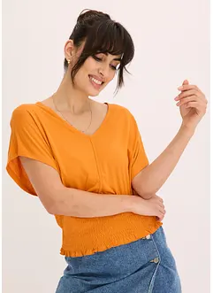 Shirt met gesmokte zoom, bonprix