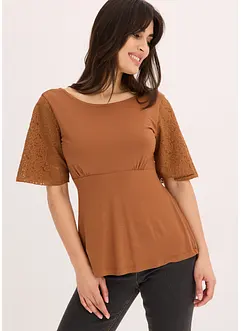 Shirt met kanten mouwen, bonprix