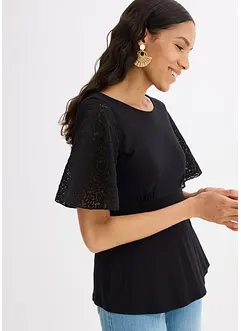 Shirt met kanten mouwen, bonprix