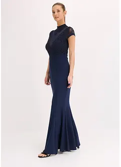 Maxi jurk met kant en mesh, bonprix