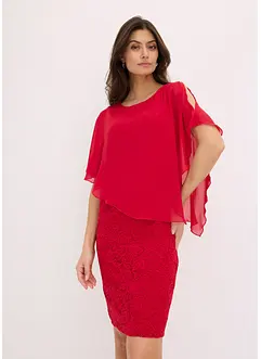 Kanten jurk met fijne chiffon overlay, bonprix