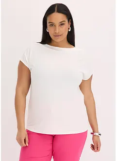 Shirt met passen van satijn, bonprix