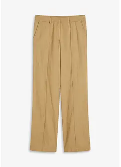 High waist bandplooibroek met linnen, bonprix