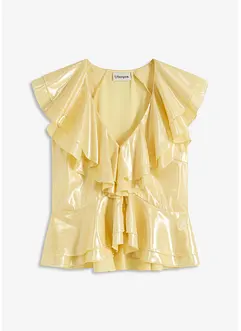 Glanzende blouse met volants, bonprix