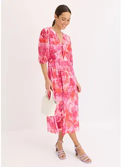 Gedessineerde midi jurk van mesh, bonprix