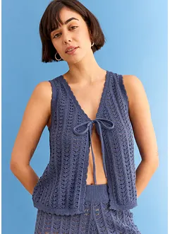 Mouwloos ajour vest, bonprix