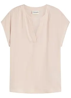 Soepelvallende, satijnen blouse met oversized schouders, bonprix