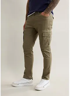 Slim fit stretch cargo broek, straight, bonprix