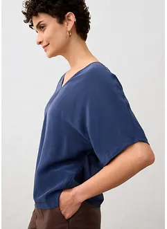 Shirt met zijde en geweven inzetstuk, bonprix