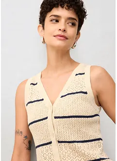 Ajour spencer met linnen, bonprix