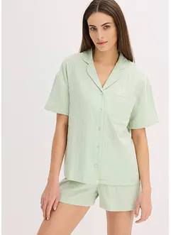 Mousseline shortama met knoopsluiting, bonprix