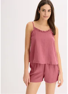 Shortama van mousseline met spaghettibandjes, bonprix