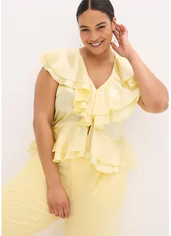 Glanzende blouse met volants, bonprix