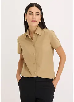 Popeline blouse met korte mouwen, bonprix