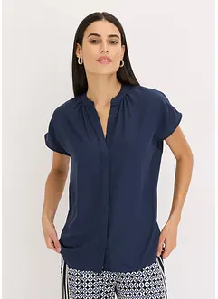 Blouse met korte mouwen en blinde knoopsluiting, bonprix