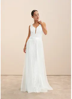 Trouwjurk met pailletten en afneembare tule rok, bonprix
